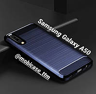 Чехол Ipaky Carbon для телефона Samsung Galaxy A50 SM-А505F защита на самсунг гелекси А50 бампер протиударный