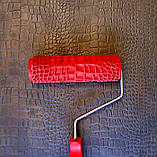 Валик декоративний структурний гумовий ШКІРА КРОКОДИЛА РЕПТІЛІЇ ЗМЕЇ 60х180мм для шпаклівки штукатурки, фото 4