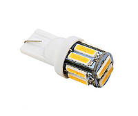 Светодиодная лампа Т10 W5W 10SMD 7020 12V Желтая