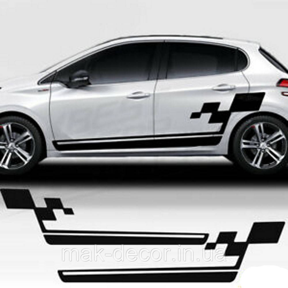 Вінілові наклейки на авто " Race Line смуги 042 "  40х180 см х 2 шт