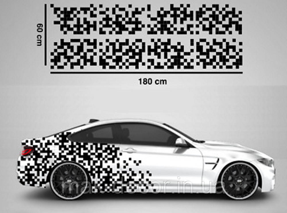 Вінілові наклейки на авто " Камуфляж Піксель" 60х100 см 2 листа