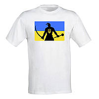 Футболка Push IT з українською національною символікою Прапор та Козак L, Білий