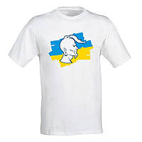 Футболка Push IT з українською національною символікою Козак та Прапор L, Білий