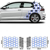 Виниловые наклейки на авто " Соты " 14х9 см 96 шт, 14х9 см 24 шт