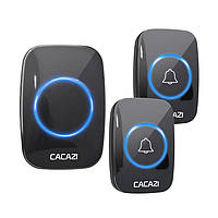 Бездротовий дверний дзвінок на вхідні двері з 2ма кнопками виклику Cacazi W280T, 60 мелодій, до 280м