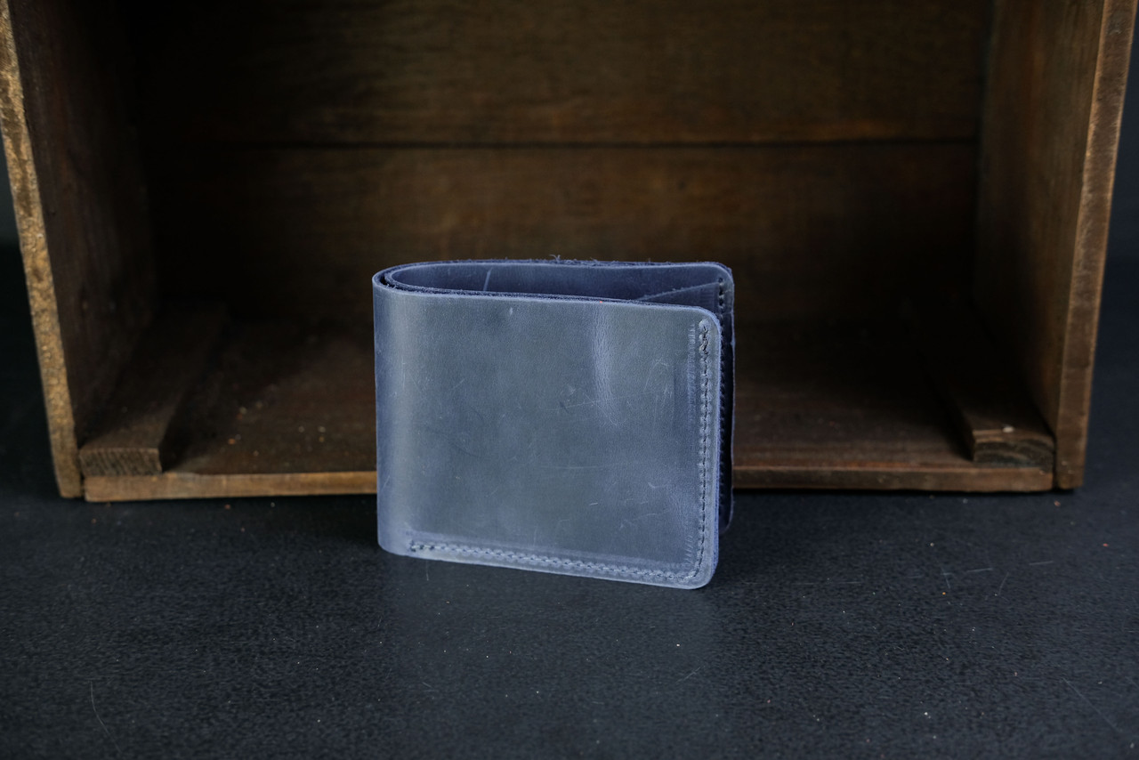 Жіноче класичне портмоне на 6 карт з натуральної шкіри колір Синій