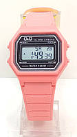 Наручные электронные женские часы влагонепроницаемые Q&Q M173J020Y розовые