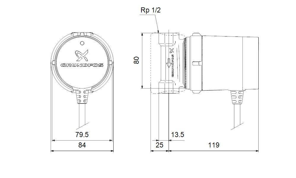 Насос для гвс серии Comfort Grundfos UP15-14 BA PM с функцией AUTOADAPT - фото 2 - id-p1151694332