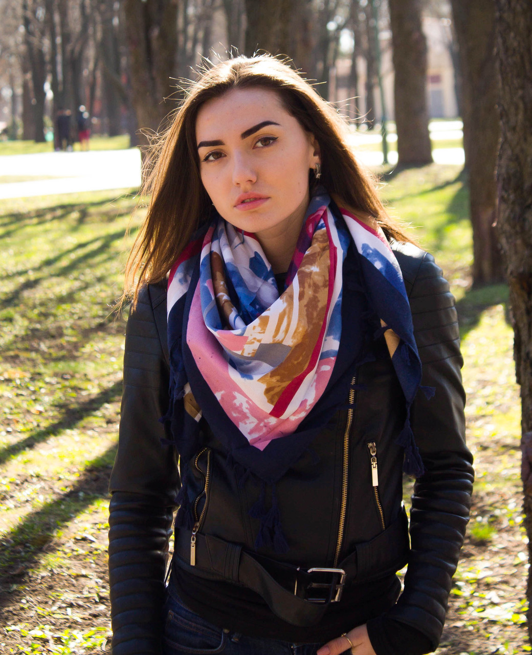 Хустка котонова з китицями Бохо, фото 1