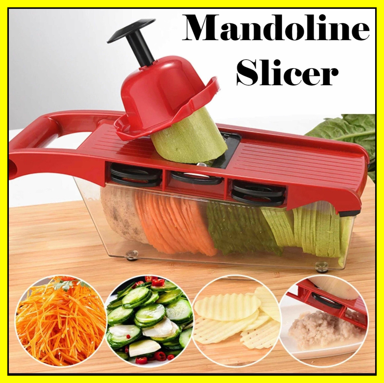 Овочерізка Mandoline Slicer 6 in 1 з контейнером | ручна овочерізка | мультислайсер для овочів