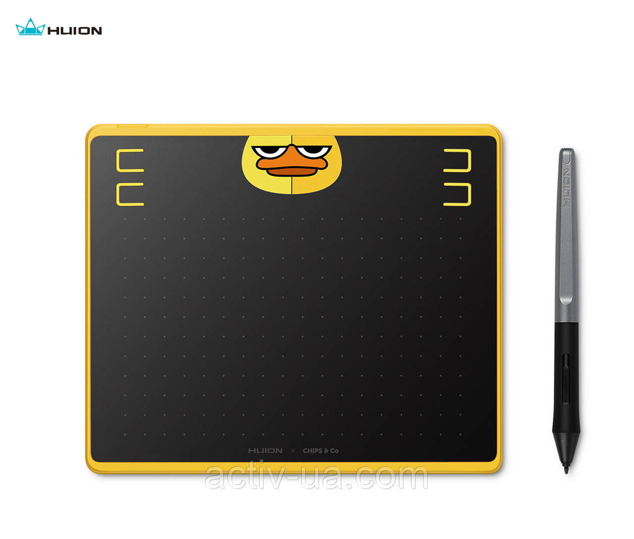 Планшет графічний Huion HS64 Chips, робоча поверхня 160*102мм, підключення до Android, пасивне перо