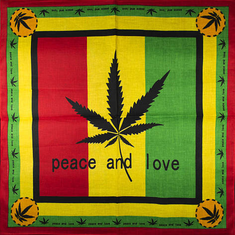 Бандана BAN-097 Peace and Love Cannabis, фото 1