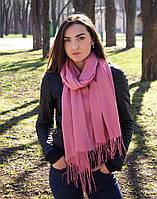 Палантин шарф осінній весняний Саманта коттон пудрово-рожевий