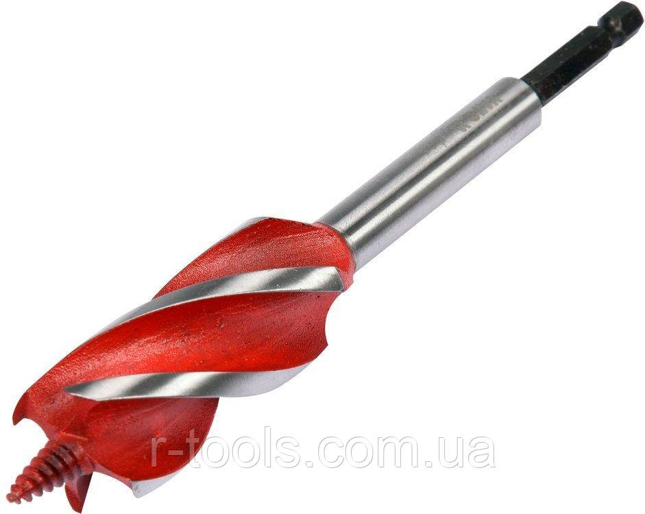 Свердло для дерева HRC 40-45 Ø = 25 мм L = 165 мм з 4 крайками HEX- 1/4" Yato YT-44687