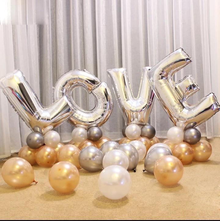 Фольгована напис 32' Love срібло, 80 см 1742