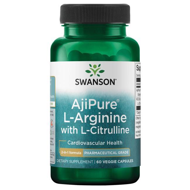 Swanson Ultra AjiPure L-Arginine (540 мг) + L-Citrulline (180 мг) Аргінін, Цитрулін, 60 капс