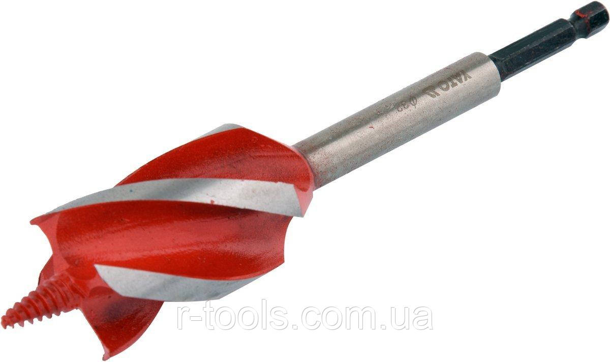 Свердло для дерева HRC 40-45 Ø = 32 мм L = 165 мм з 4 крайками HEX- 1/4" Yato YT-44690