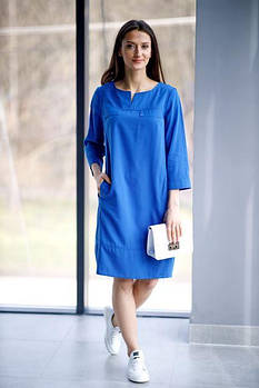 Жіноча стильна літня сукня синє ТМ "Парада" розмір 54