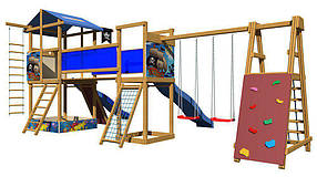 Дитячий спортивний дерев'яний майданчик SportBaby-12, розмір 3.15х 4 х 8.7 м