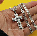Комплект! срібний ланцюжок і кулон-хрестик 925 проби, фото 3