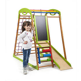 Дитячий спортивний дерев'яний куточок «BabyWood Plus»  ТМ Sportbaby, розміри 1.3х0.85х1.32м
