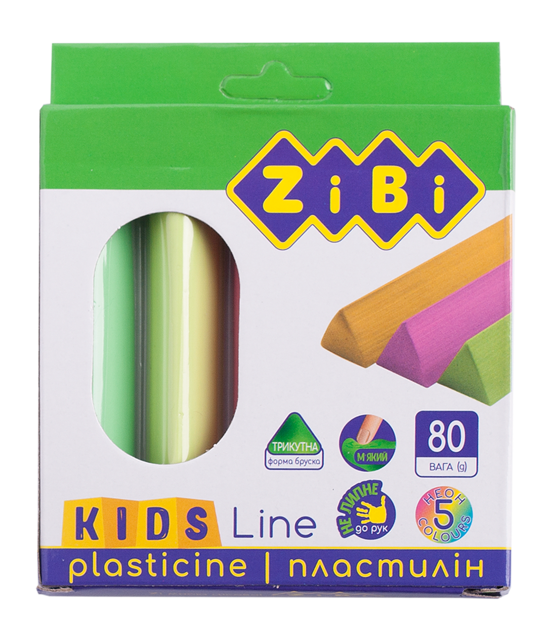 Пластилін"Zibi" 5кол.80г ZB.6229