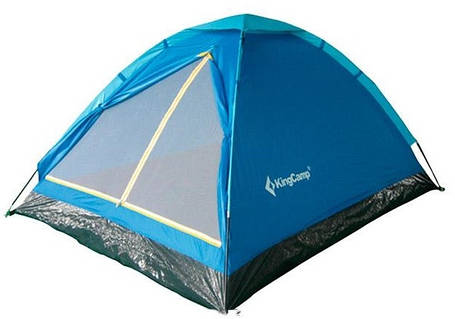 Двомісна Палатка 205х105х105 см для кемпінгу з москітною сіткою KingCamp Monodome 2 синя, фото 2