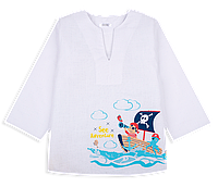 Рубашка-сорочка детская пляжная для мальчика GABBI Пират Белый на рост 92 (12036)