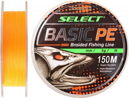 Шнур Select Basic PE 150m 0.06mm 6LB/3kg оранж, фото 1