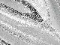 Stretch metallic Dot shine Lycra Silver on White Chrisanne Clover 1м