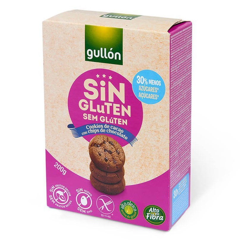 Печиво GULLON Sin Gluten Cookies de Cacao без глютену, 200 г, 12 шт/ящ