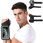 Чохол на зап’ястя Hammer для смартфона до 7.4″ — спортивний тримач з прозорим екраном, водо- та пилозахист, чорний, фото 7