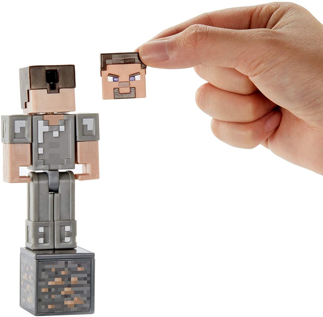 Фигурка Стив в броне с блоком и мечом Майнкрафт Minecraft Comic Maker Steve Enderman Mattel - фото 2 - id-p1151938393
