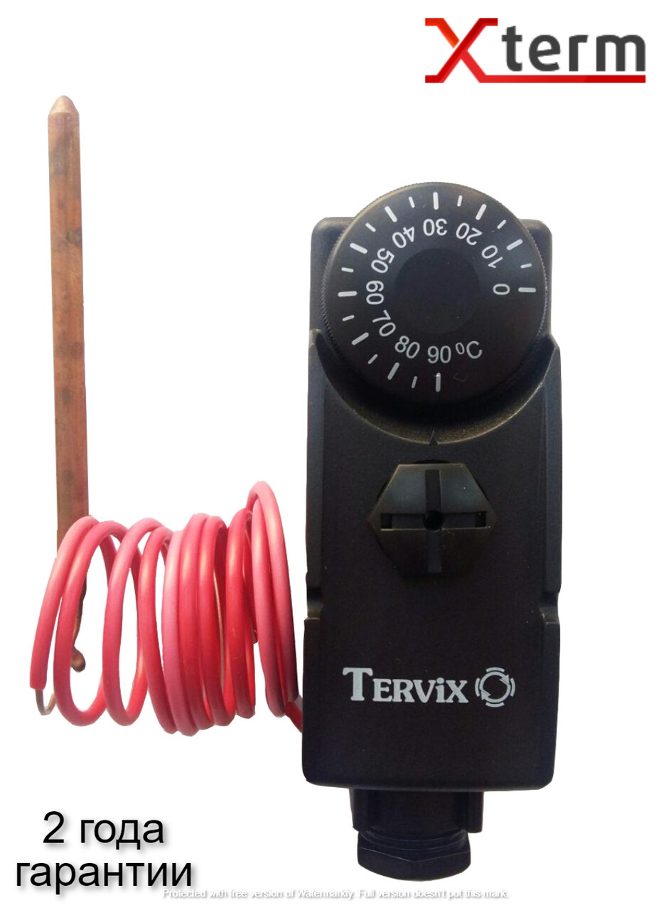 Капілярний погружний термостат, 1000 мм виносний датчик, Tervix Pro Line терморегулятор термодатчик 103010