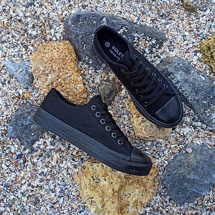 38 р Чорні кеди конверси в стилі кеди Converse all star сітка низькі конверы кросівки текстиль, фото 1