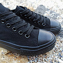 38 р Чорні кеди конверси в стилі кеди Converse all star сітка низькі конверы кросівки текстиль, фото 4