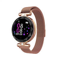 Женские умные смарт часы Milanese Strap Smart Watch S-886V Золотистый