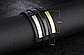 Браслет шкіряний зі вставками з нержавіючої сталі, фото 6