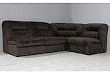 Кутовий диван Візит нерозкладний велюр темно-коричневий на ліву сторону, фото 2