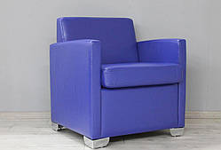 Крісло Вуді екокожа глянсова синій ніжки металеві