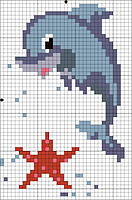 Алмазна вышивка. Картинка-наліпка Дельфінчик