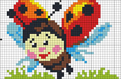 Алмазна вышивка. Картинка-наліпка Божа корівка