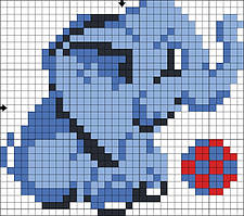 Алмазна вышивка. Картинка-наліпка Слоненя