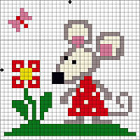 Алмазна вышивка. Картинка-наліпка Мишеня