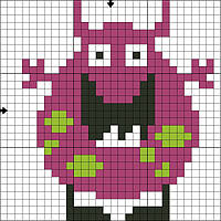 Алмазна вышивка. Картинка-наліпка Монстрик