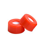 Кришки для віал 9 мм, із септою PTFE/силікон, червоні, 100 шт/пак
