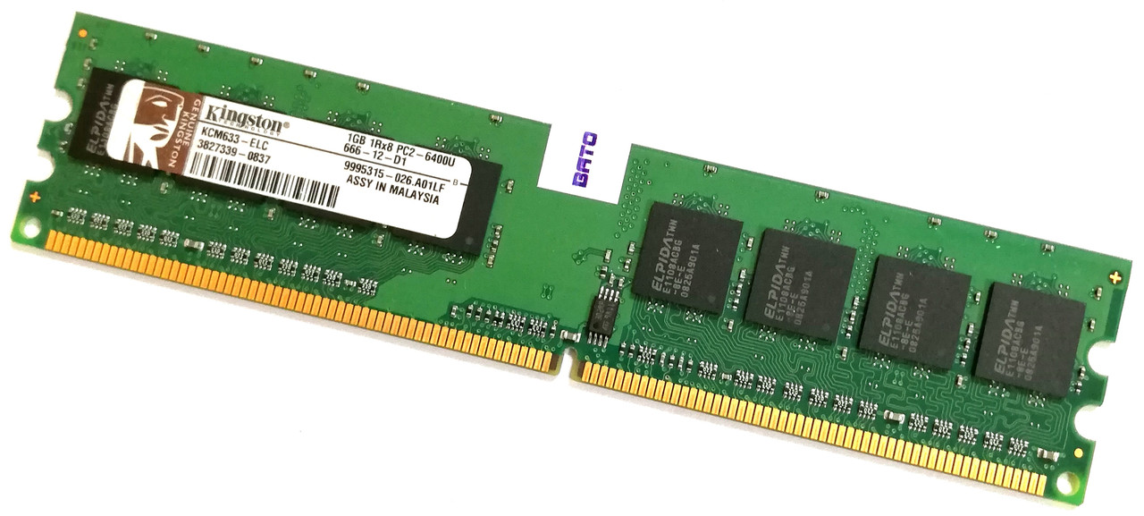 Оперативная память Kingston DDR2 1Gb 800MHz PC2 6400U 2R8 CL5 Б/У MIX