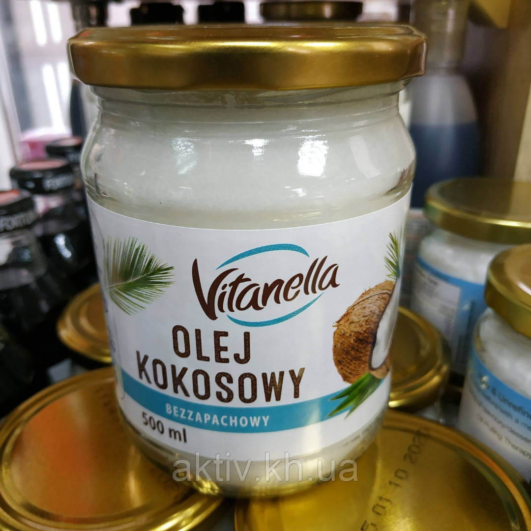 Олія Кокосова 500мл рафінована Olej Kokosowy Vitanella