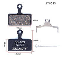 Гальмівні колодки дискові для велосипеда DUST DS-03S (Shimano Deore/SLX/XT/XTR/Alfine), напівметал