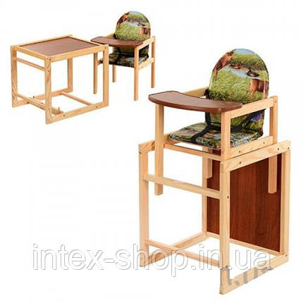 Дитячий дерев'яний стільчик для годування M V-001-5, фото 1